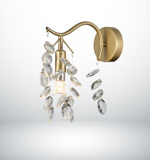 מנורת קיר פיקוס קריסטל זהב (23735)