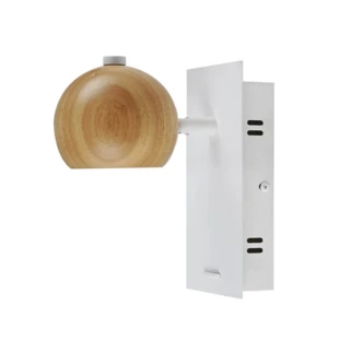 טריפולי קיר שחור + עץ LED (26073)