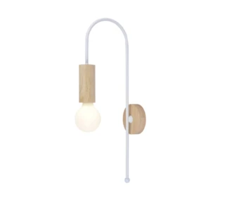 מנורת קיר וינטג מאליבו שחור + עץ (26020)