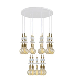 מנורת תלייה וינטאג' אמבסדור על צלחת 15 נורות