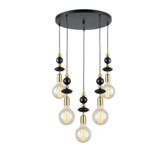 מנורת תלייה וינטאג' אמבסדור על צלחת 5 נורות