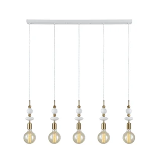 מנורת תלייה מעל אי אמבסדור 5 נורות בשורה