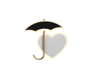 מנורת קיר לחדר ילדים מטרייה ולב