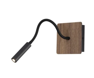 מנורת קיר קריאה עיצוב עץ כהה/בהיר