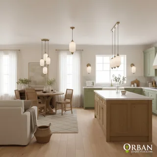 מנורת תלייה שלישייה על צלחת מרקוס