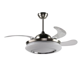 מאוורר תקרה נינגה 9053 ניקל ''44 + תאורה +שלט LED 36W