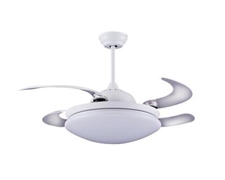 מאוורר תקרה נינגה 6005 לבן ''44 + תאורה +שלט LED 36W