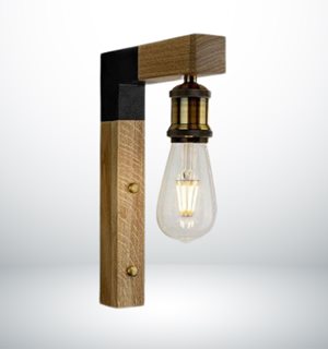 מנורת קיר ראסטי מעץ