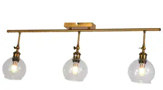 גוף תאורה וינטאג' מייפל *3 על פס פליז (22951)