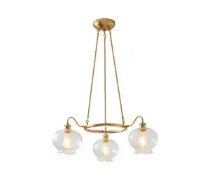 גוף תאורה וינטאג' 9952 שלישיה צלחת פליז (24525)