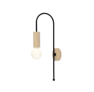 מנורת קיר וינטג מאליבו שחור + עץ (26020)