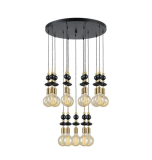 מנורת תלייה וינטאג' אמבסדור על צלחת 15 נורות