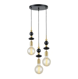 מנורת תלייה וינטאג' אמבסדור על צלחת 3 נורות