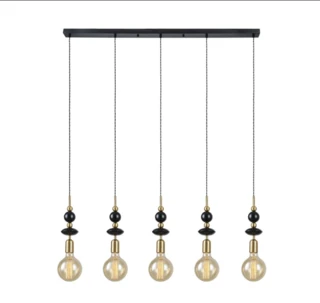 מנורת תלייה מעל אי אמבסדור 5 נורות בשורה