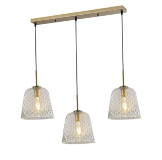 מנורת תלייה וינטאג' פעמון שלישייה על פס