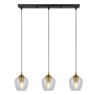 מנורת תלייה וינטאג' שלישיה על פס לאורה