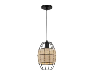 מנורת תלייה וינטאג' מתכת ראטן לוקס