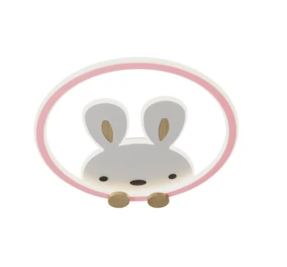 תאורת תקרה לחדר ילדים ארנבון ורוד