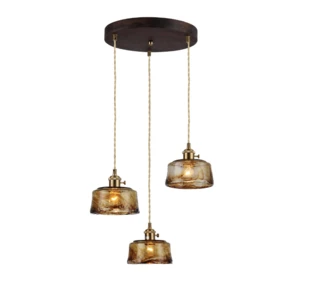 מנורת תלייה שלישייה וינטאג' קוניאק צלחת