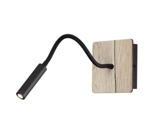 מנורת קיר קריאה עיצוב עץ כהה/בהיר