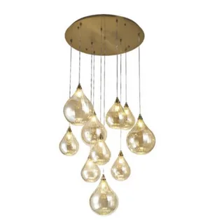 מנורת תלייה טיפות זכוכית עשיריה לילוש (27861)