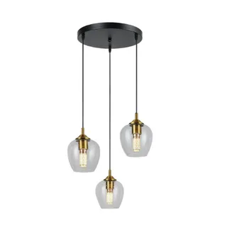 מנורת תלייה זכוכית וינטג שלישיה על צלחת גלית 23030 (26432)