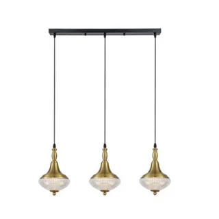 מנורת תלייה וינטג 23029 שלישיה על פס זהב (26494)