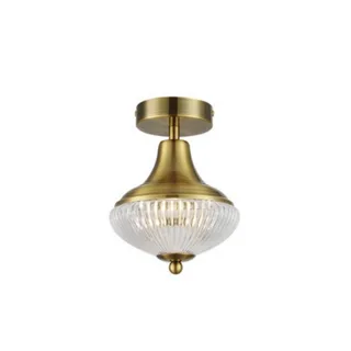 מנורת תלייה וינטג בודדת צמודת תקרה קטנה זהב (26489) 23029