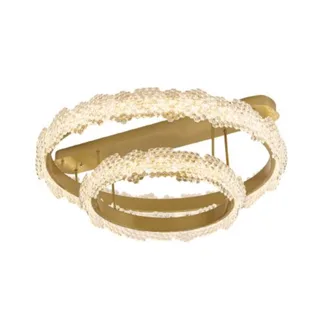 מנורת תקרה עגולה צמידי זהב 2 טבעות