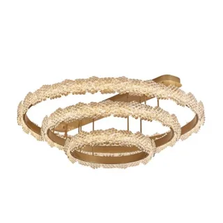 מנורת תקרה עגולה צמידי זהב 3 טבעות