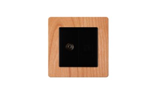 פאנל שקע TV + CAT6 בעיצוב וגימור עץ